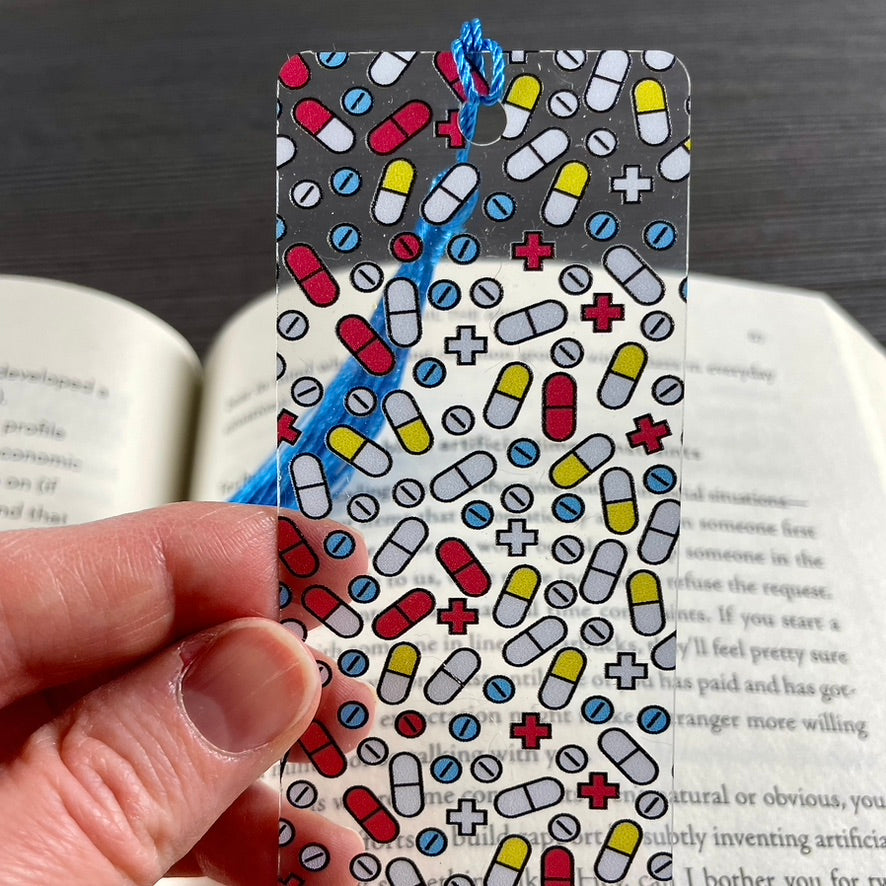 Happy Pills Bookmark – Funny Gift for Pharmacists, Nurses, or Book Lovers Who Read for Their Dose of Joy