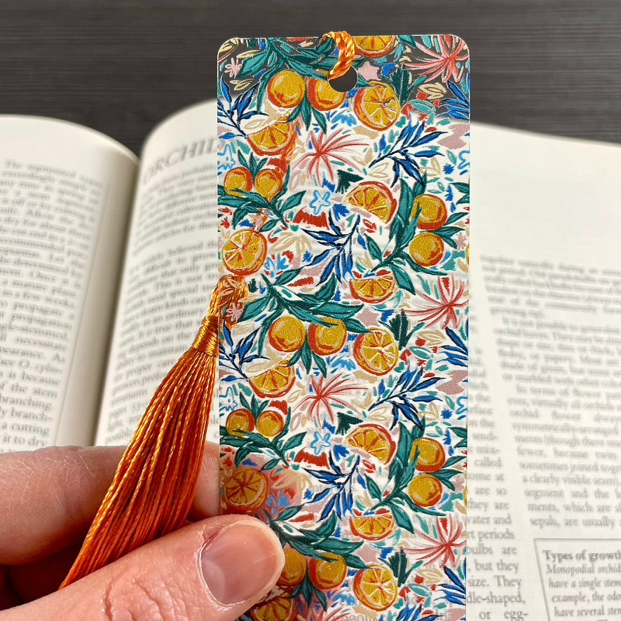 Juicy Orange Slice Bookmark with Tassel | Fun Summer Gift for Book Lovers | Citrus Reading Accessory for Her