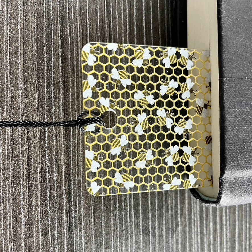 Bee Bookmark with Honeycomb Pattern | Cute Gift for Book Lovers & Beekeepers | Bee Lover Reading Accessory