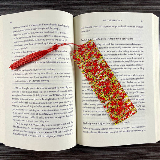 Crime Scene Bookmark – Do Not Cross Tape and Blood Splatter | Mystery & Thriller Reader Gift for True Crime Fans