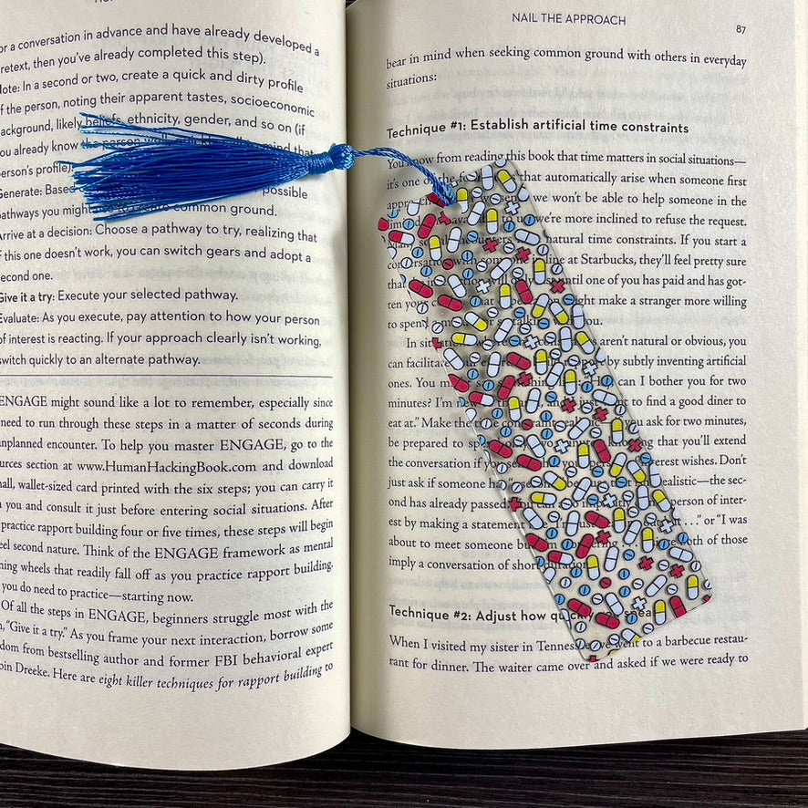 Happy Pills Bookmark – Funny Gift for Pharmacists, Nurses, or Book Lovers Who Read for Their Dose of Joy