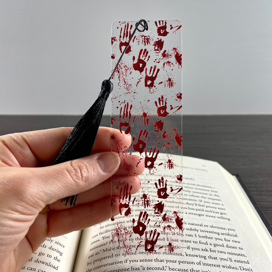 Killer Read Bookmark – Bloody Handprints for Thriller, Mystery & Crime Book Lovers | Creepy Gift for Readers Who Love a Plot Twist