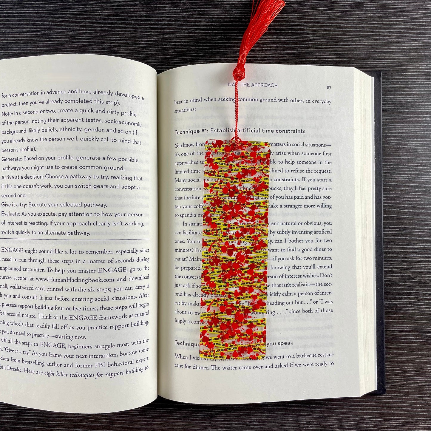 Crime Scene Bookmark – Do Not Cross Tape and Blood Splatter | Mystery & Thriller Reader Gift for True Crime Fans