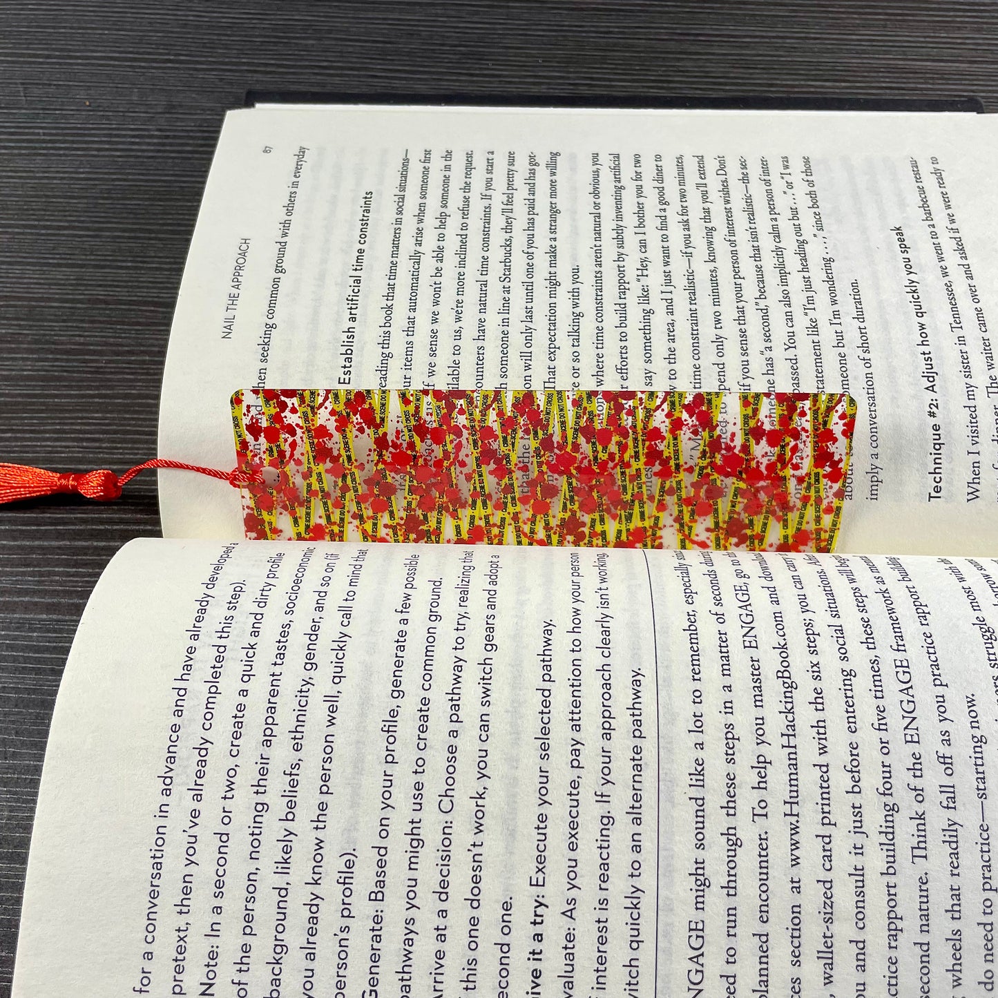 Crime Scene Bookmark – Do Not Cross Tape and Blood Splatter | Mystery & Thriller Reader Gift for True Crime Fans