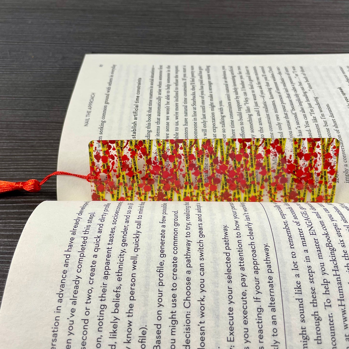 Crime Scene Bookmark – Do Not Cross Tape and Blood Splatter | Mystery & Thriller Reader Gift for True Crime Fans