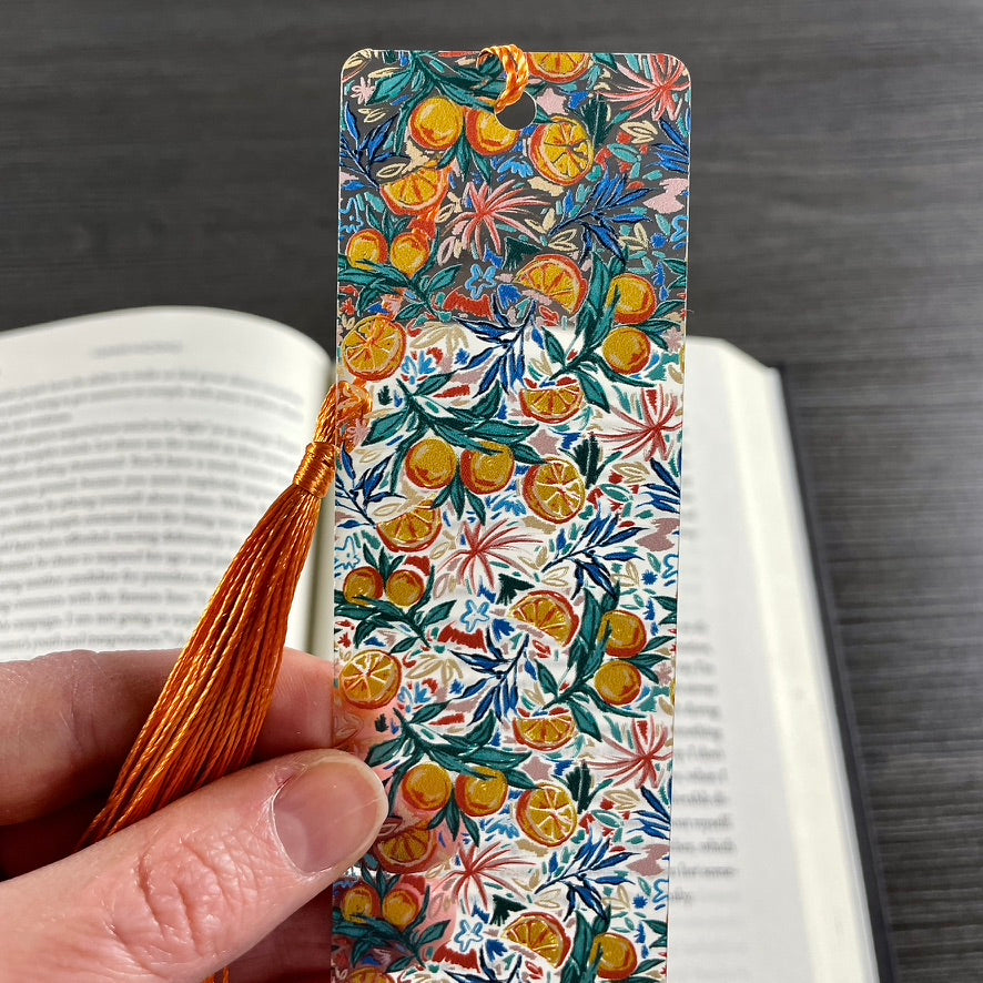 Juicy Orange Slice Bookmark with Tassel | Fun Summer Gift for Book Lovers | Citrus Reading Accessory for Her
