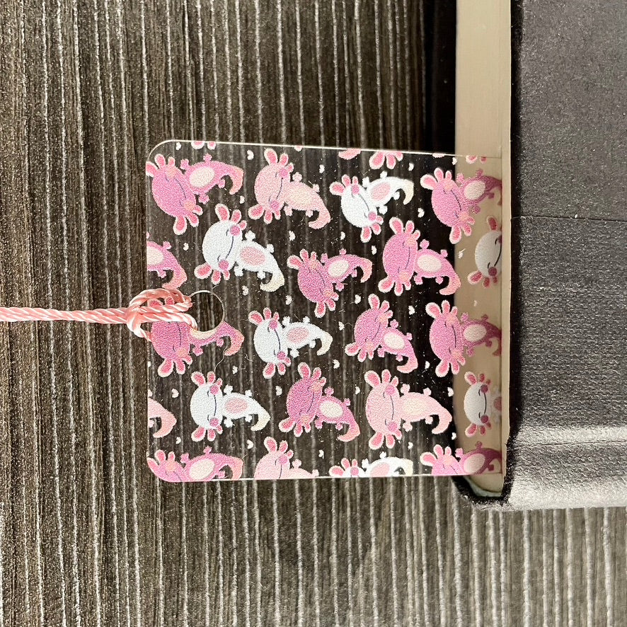 Pink Axolotl Bookmark | Cute Bookmark for Kids & Animal Lovers | Fun Gift for Readers | Kawaii Reading Accessory with Tassel