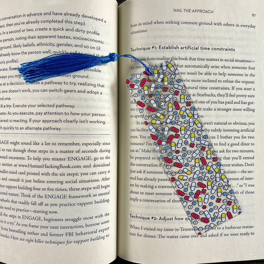 Happy Pills Bookmark – Funny Gift for Pharmacists, Nurses, or Book Lovers Who Read for Their Dose of Joy