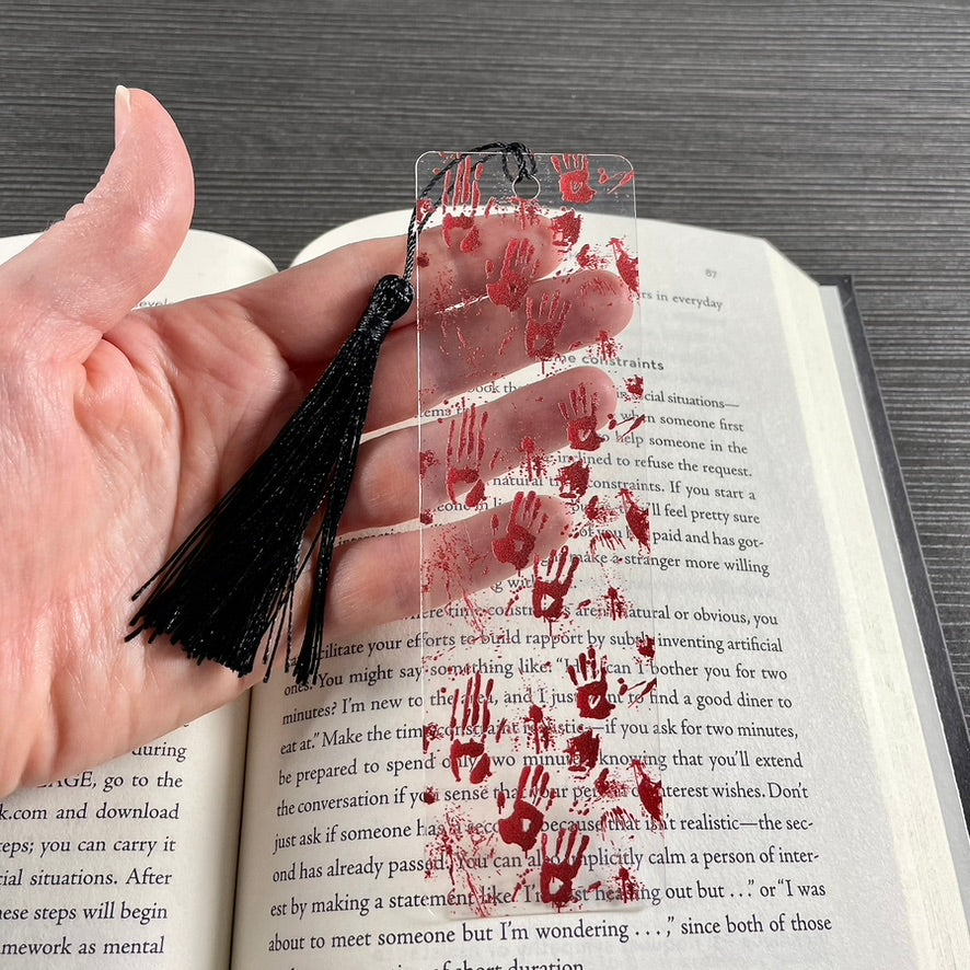 Killer Read Bookmark – Bloody Handprints for Thriller, Mystery & Crime Book Lovers | Creepy Gift for Readers Who Love a Plot Twist