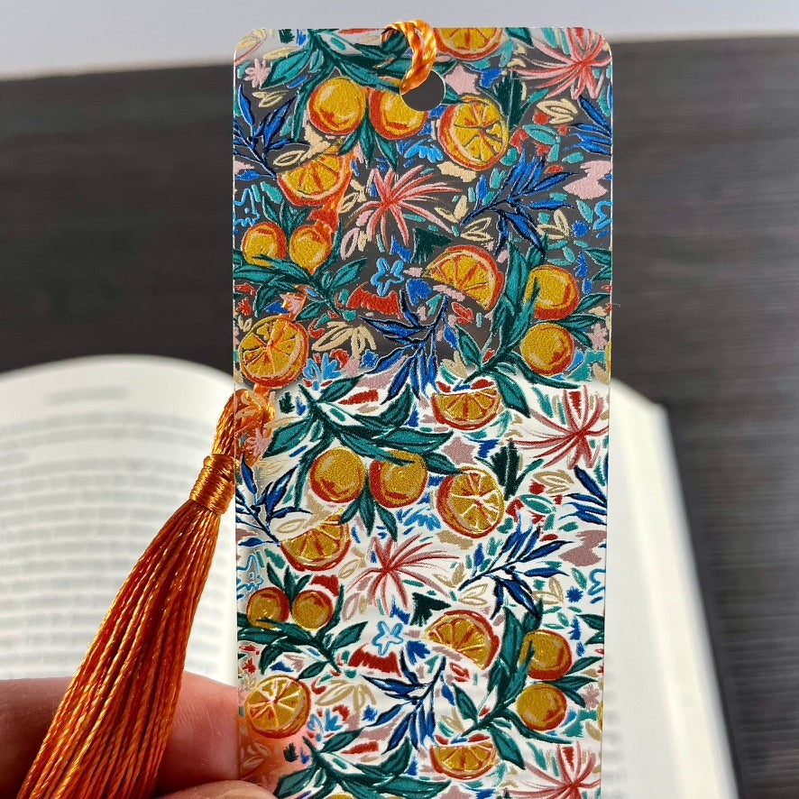 Juicy Orange Slice Bookmark with Tassel | Fun Summer Gift for Book Lovers | Citrus Reading Accessory for Her