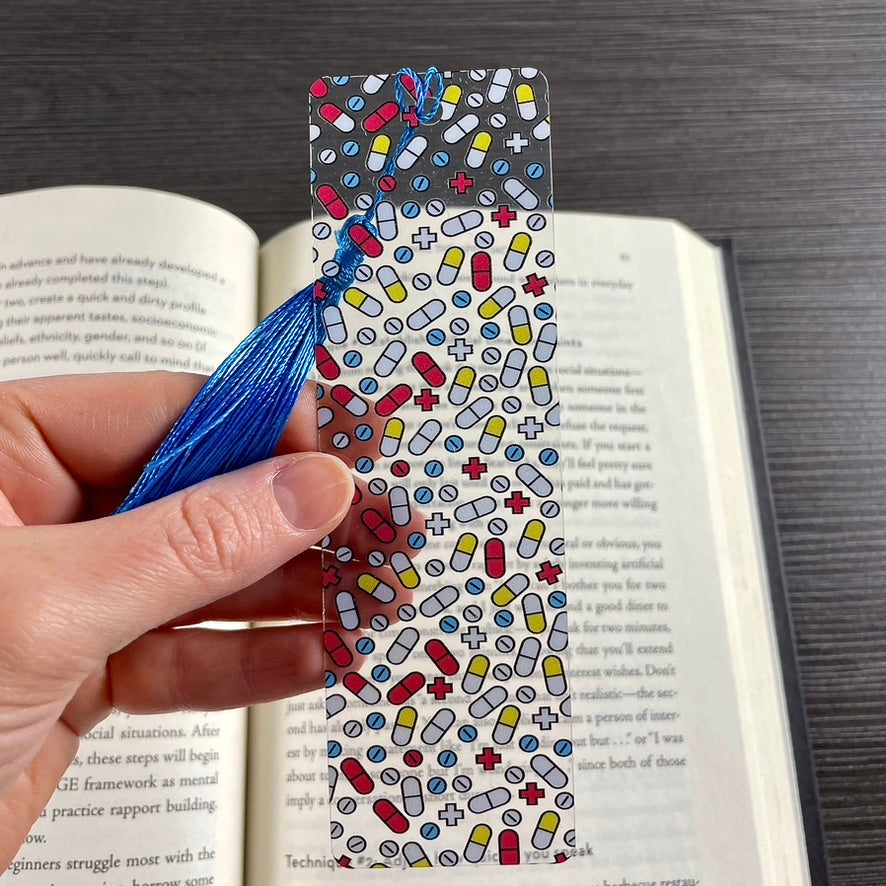 Happy Pills Bookmark – Funny Gift for Pharmacists, Nurses, or Book Lovers Who Read for Their Dose of Joy