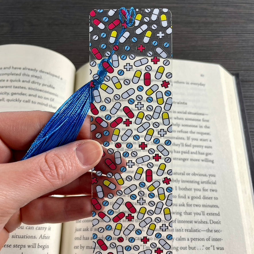 Happy Pills Bookmark – Funny Gift for Pharmacists, Nurses, or Book Lovers Who Read for Their Dose of Joy