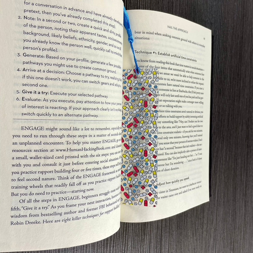 Happy Pills Bookmark – Funny Gift for Pharmacists, Nurses, or Book Lovers Who Read for Their Dose of Joy