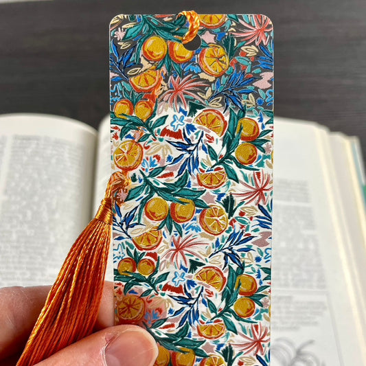 Juicy Orange Slice Bookmark with Tassel | Fun Summer Gift for Book Lovers | Citrus Reading Accessory for Her