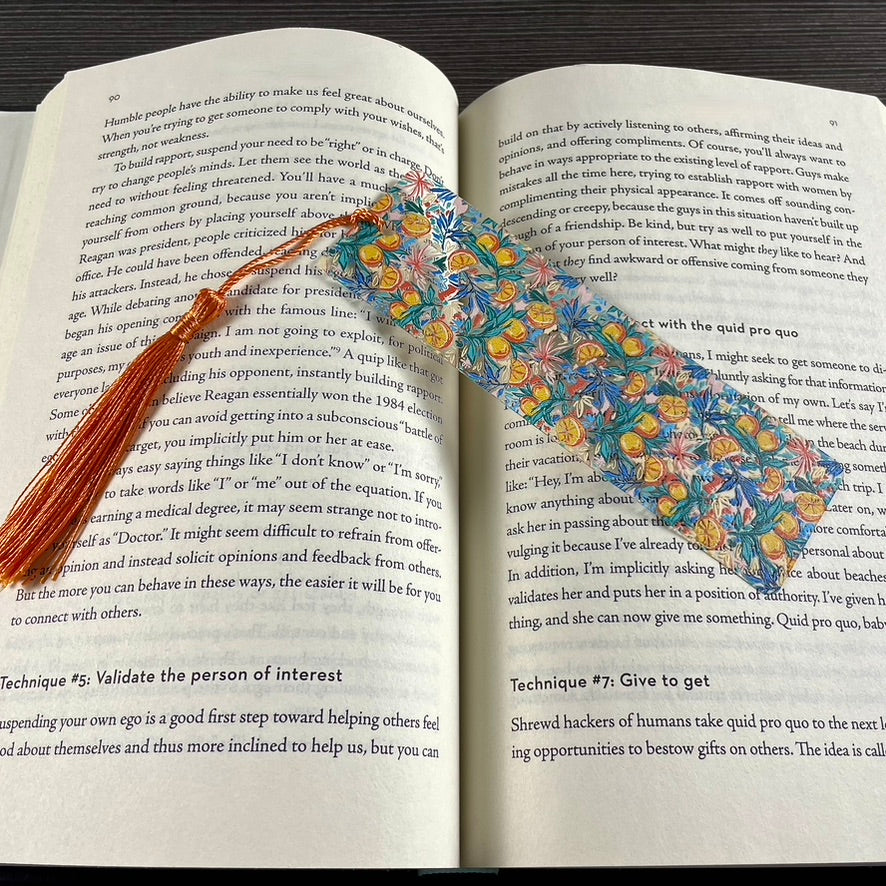 Juicy Orange Slice Bookmark with Tassel | Fun Summer Gift for Book Lovers | Citrus Reading Accessory for Her