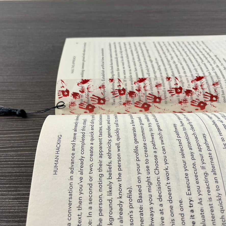 Killer Read Bookmark – Bloody Handprints for Thriller, Mystery & Crime Book Lovers | Creepy Gift for Readers Who Love a Plot Twist