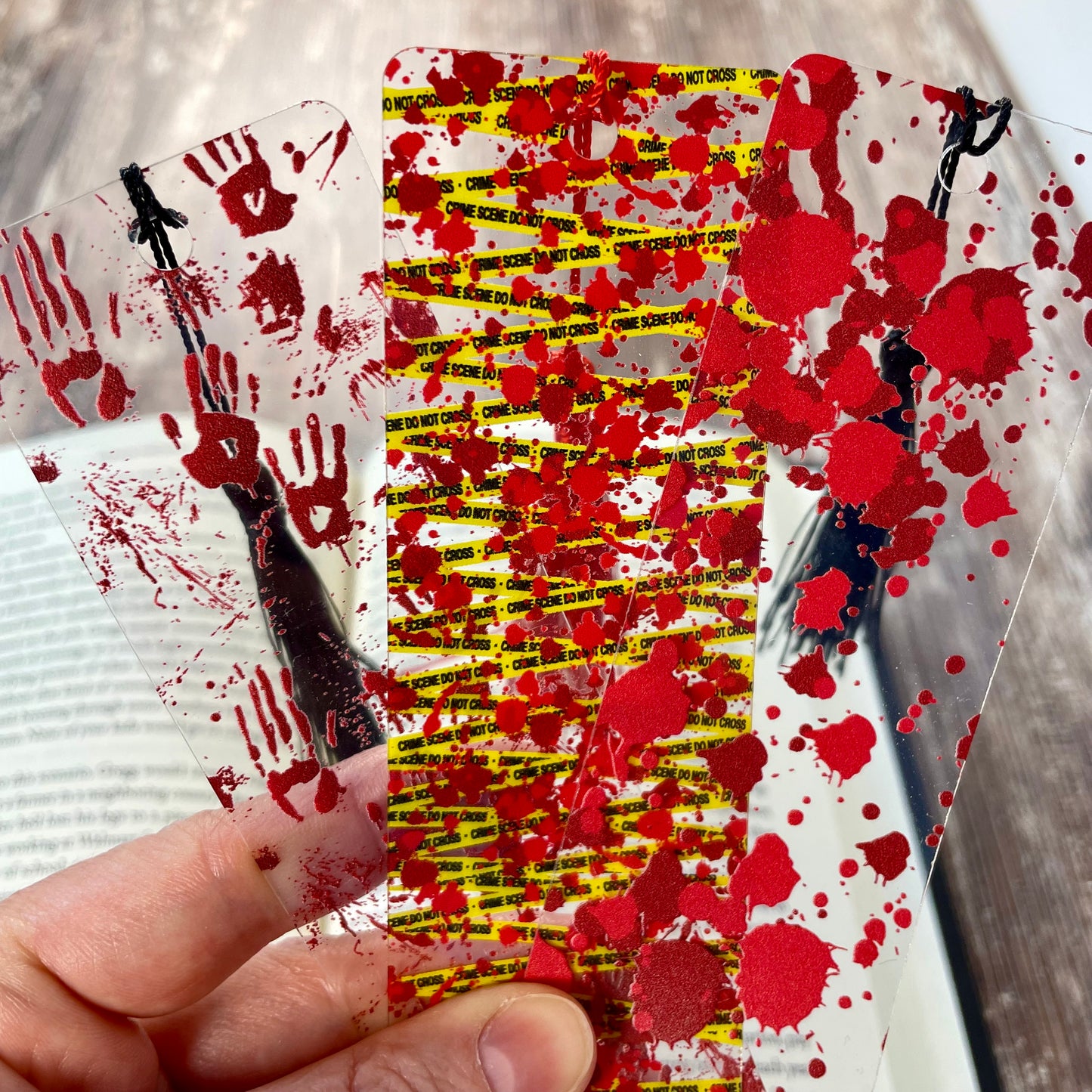 Bloody Bookmark Set: Crime Scene Reader Gift - 3-Pack