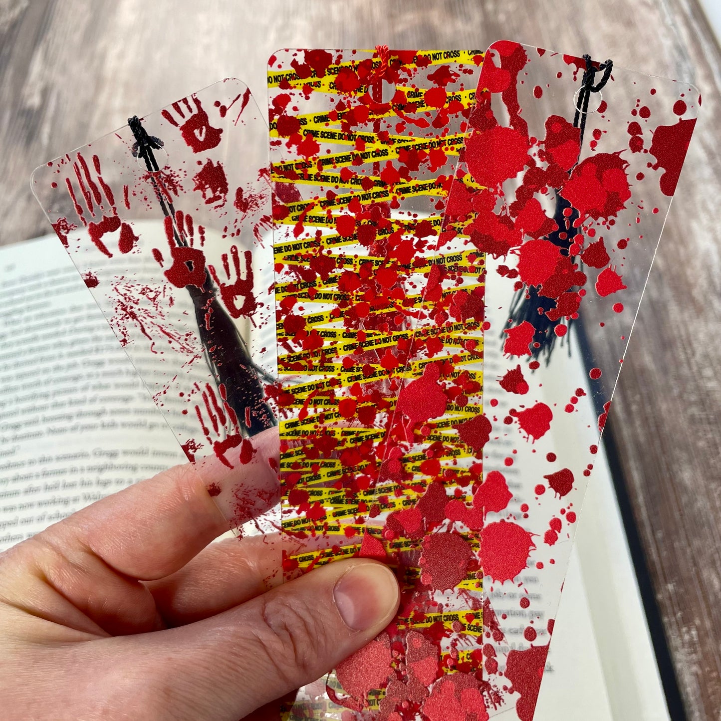 Bloody Bookmark Set: Crime Scene Reader Gift - 3-Pack