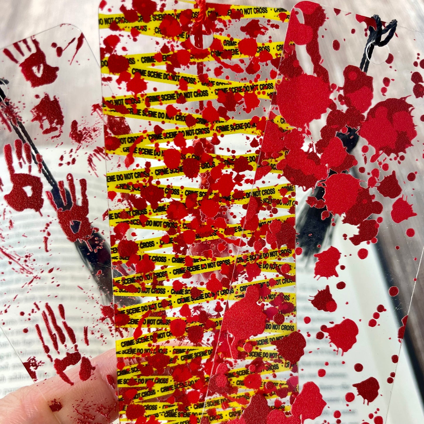 Bloody Bookmark Set: Crime Scene Reader Gift - 3-Pack