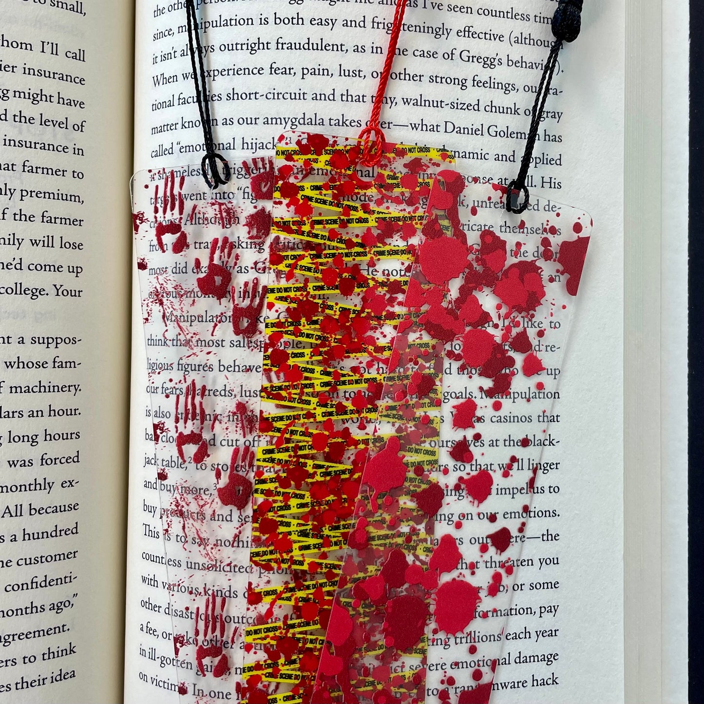 Bloody Bookmark Set: Crime Scene Reader Gift - 3-Pack