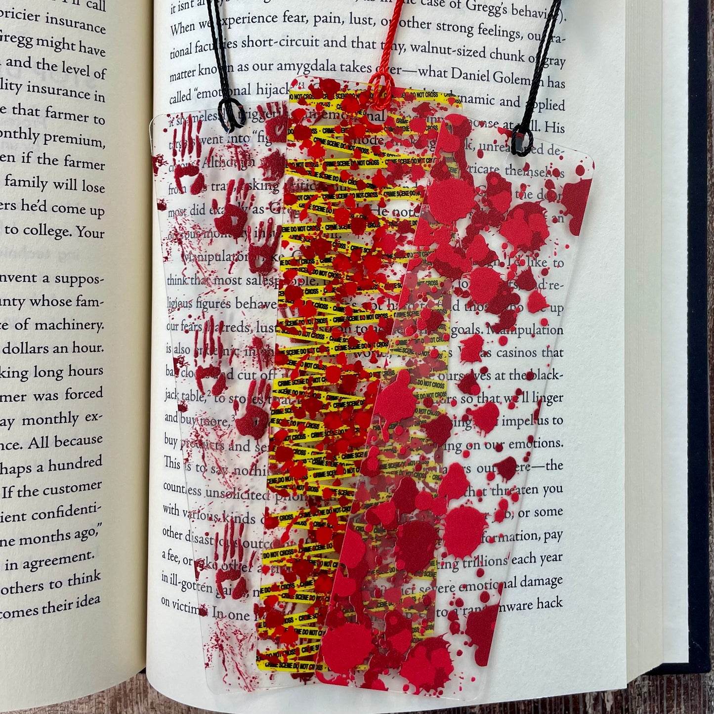 Bloody Bookmark Set: Crime Scene Reader Gift - 3-Pack