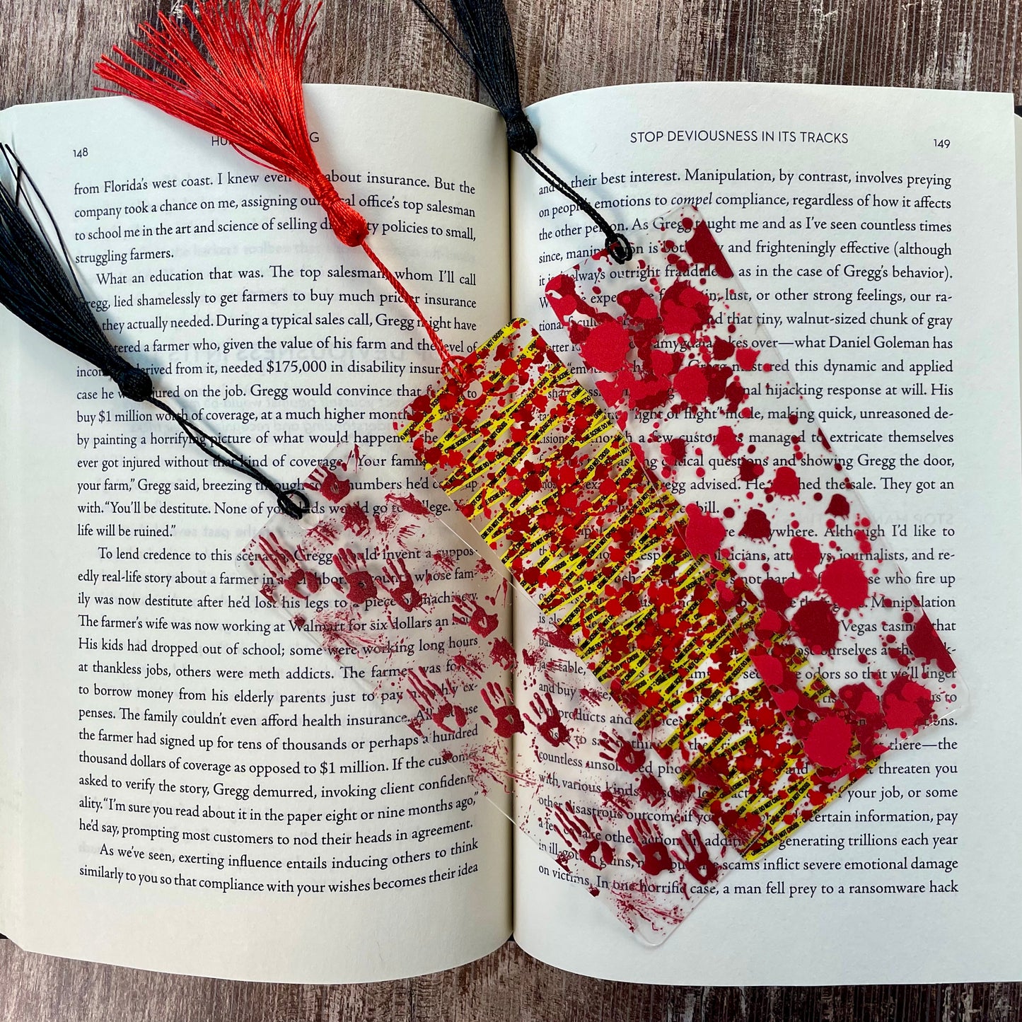 Bloody Bookmark Set: Crime Scene Reader Gift - 3-Pack