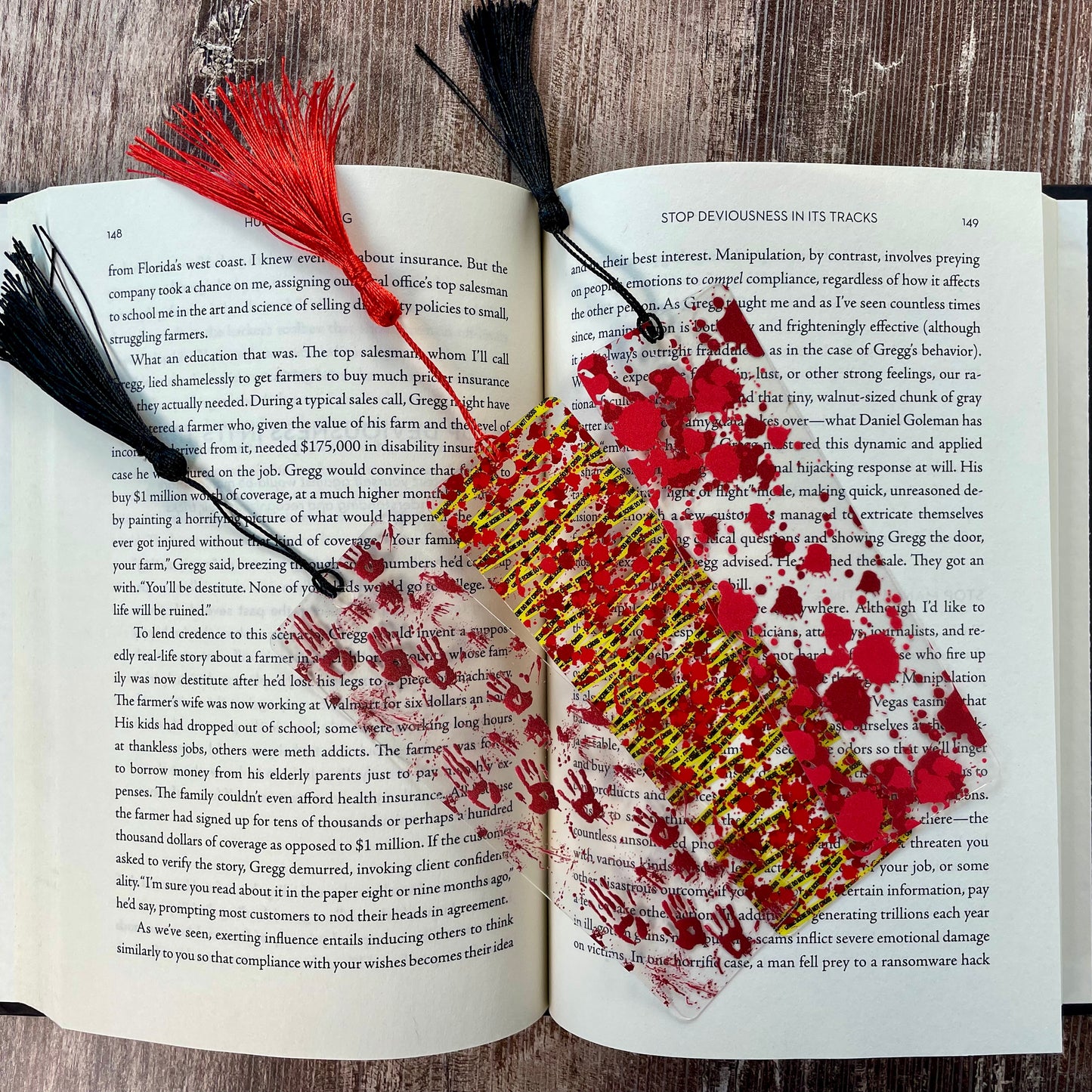 Bloody Bookmark Set: Crime Scene Reader Gift - 3-Pack