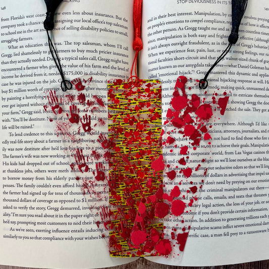 Bloody Bookmark Set: Crime Scene Reader Gift - 3-Pack