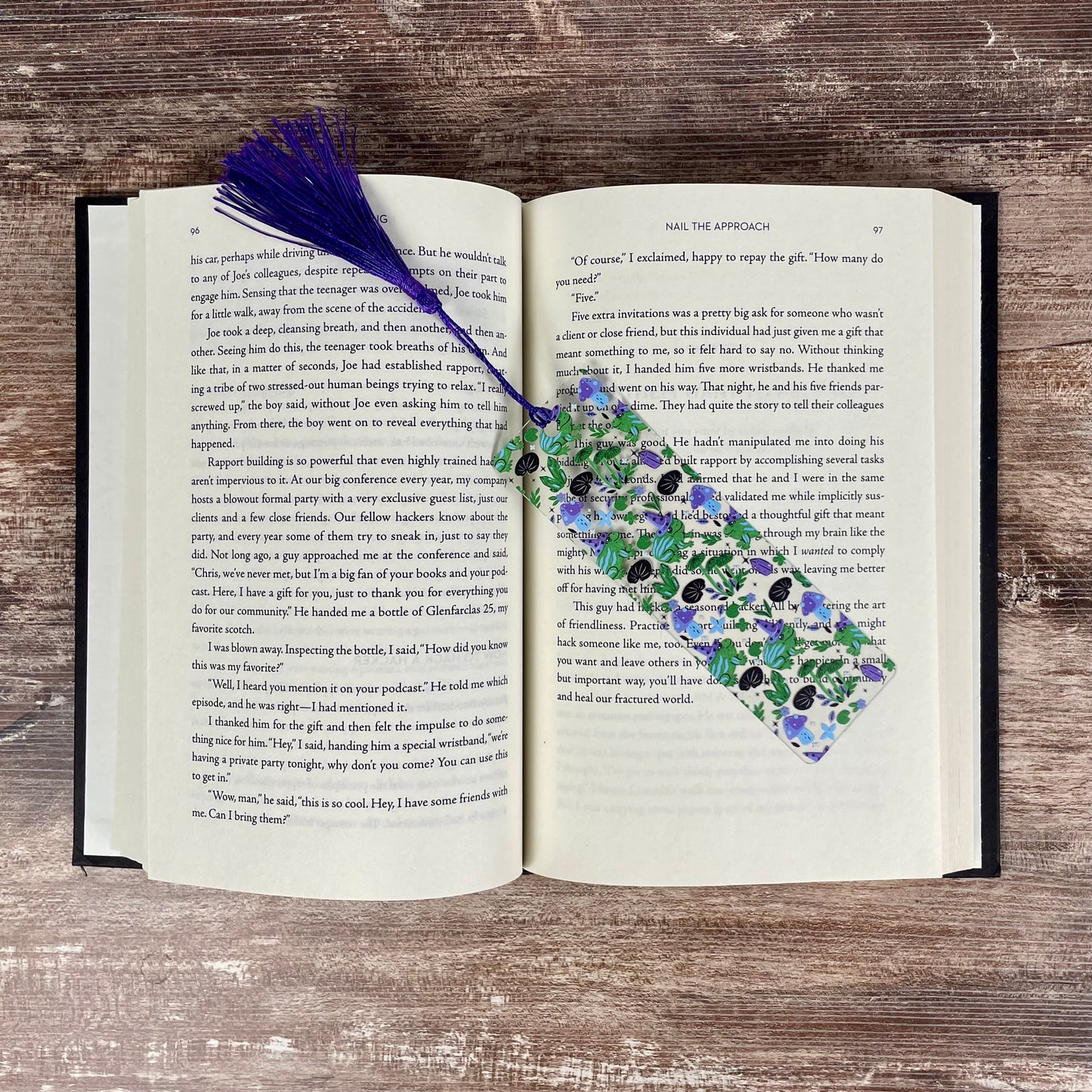 Cute Frog Bookmark with Mushrooms and Crystals | Fun Reading Gift for Kids & Book Lovers | Fantasy Bookmark with Tassel