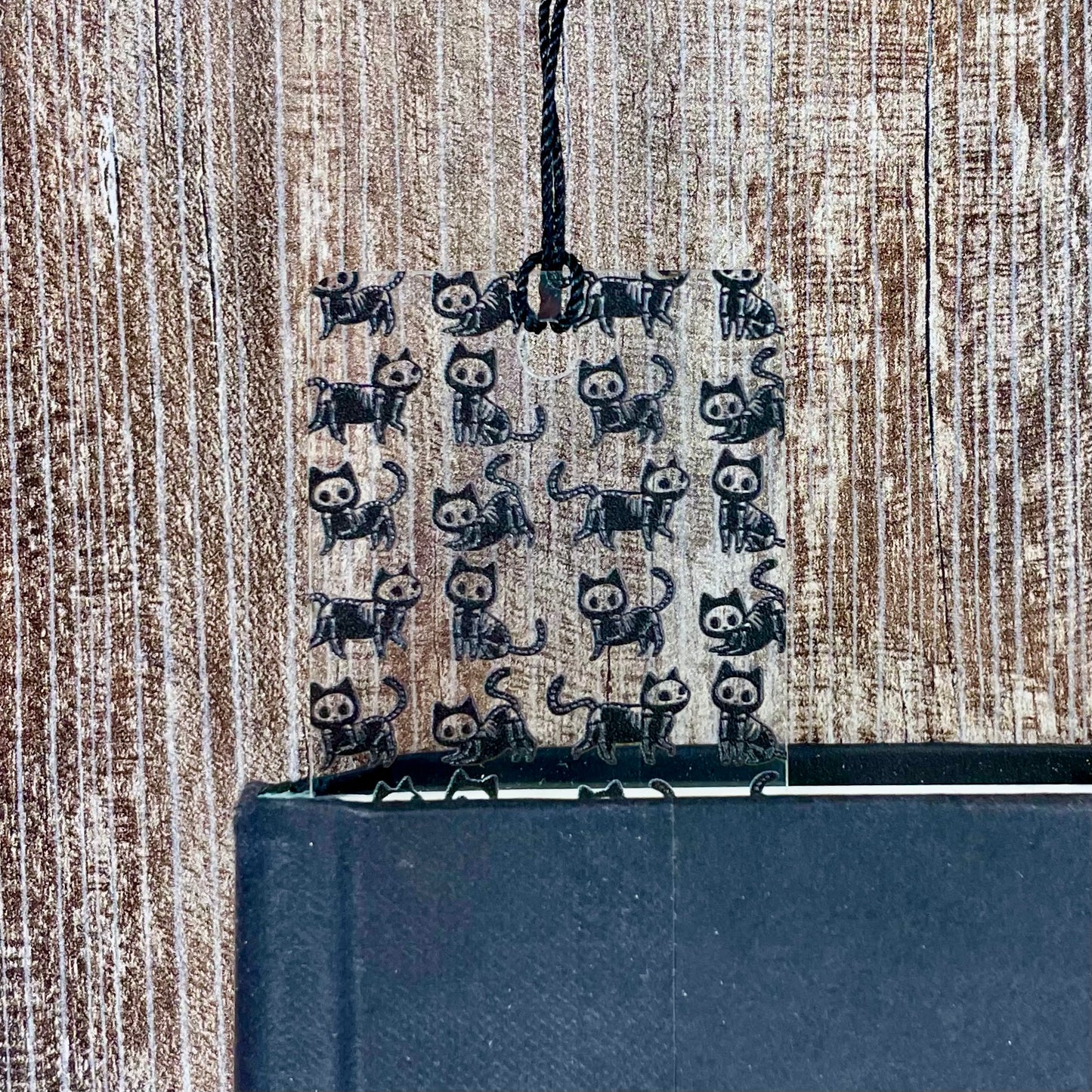 Black Cat Skeleton Bookmark: Spooky Gothic Reader Gift