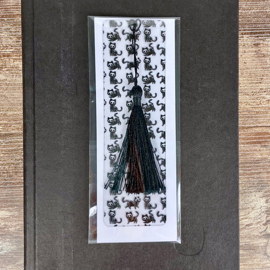 Black Cat Skeleton Bookmark: Spooky Gothic Reader Gift