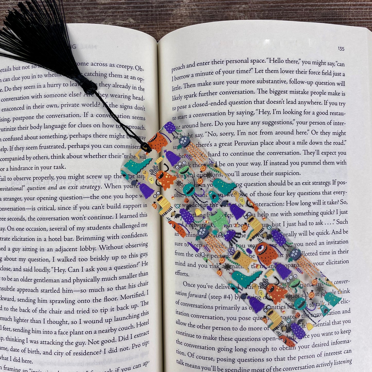 Colorful Monster Halloween Bookmark β Cute Spooky Kids Bookmark with Tassel β Fun Ghost & Candy Design β Teacher Reward or Book Lover Gift