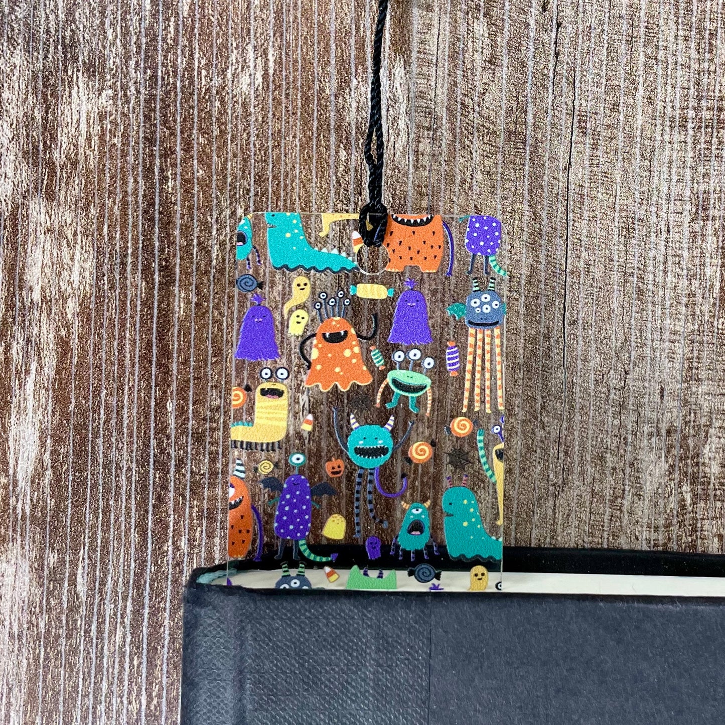 Colorful Monster Halloween Bookmark β Cute Spooky Kids Bookmark with Tassel β Fun Ghost & Candy Design β Teacher Reward or Book Lover Gift