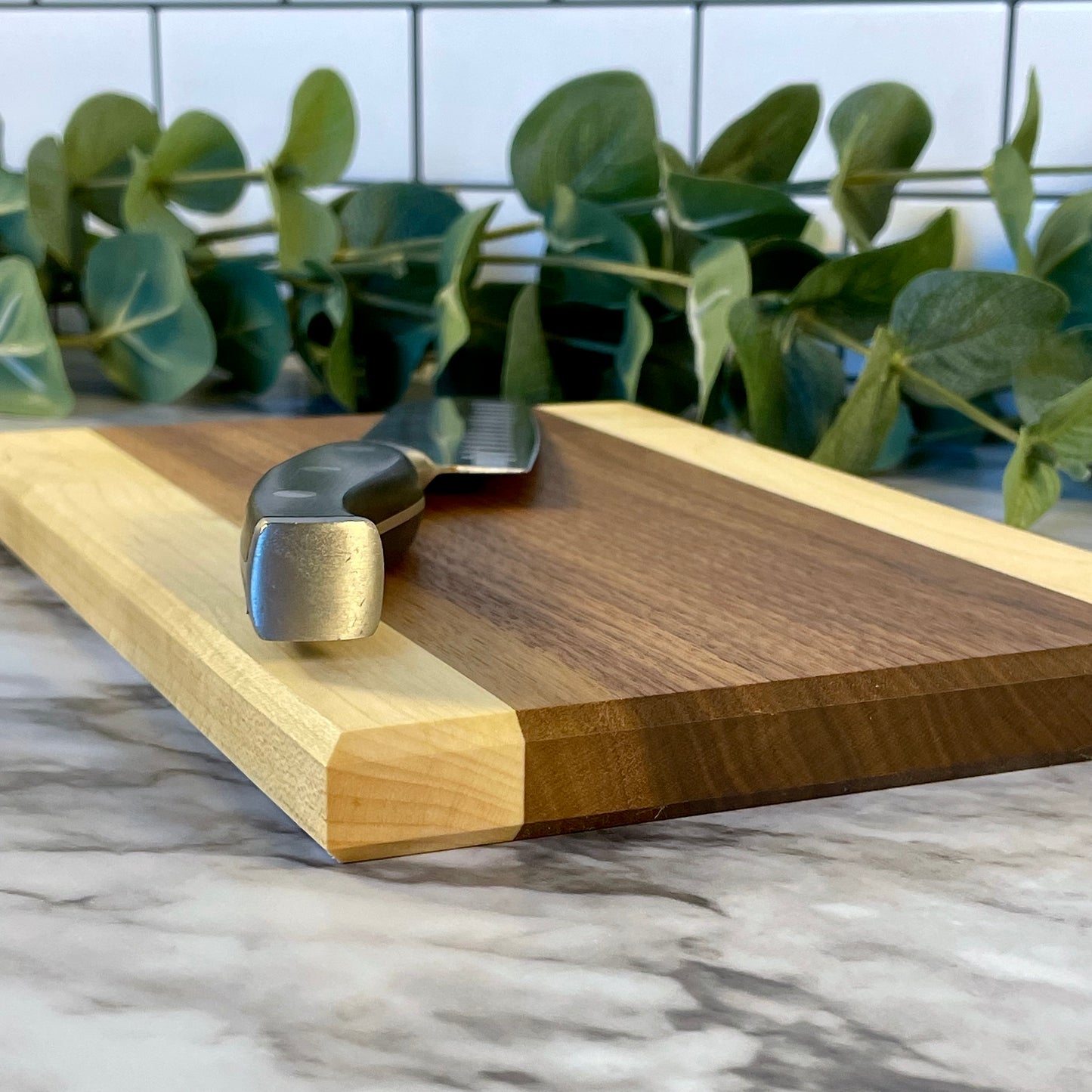 Handmade Walnut and Maple Cutting Board | Two-Tone Wood Charcuterie Board | Housewarming Gift | Kitchen Decor