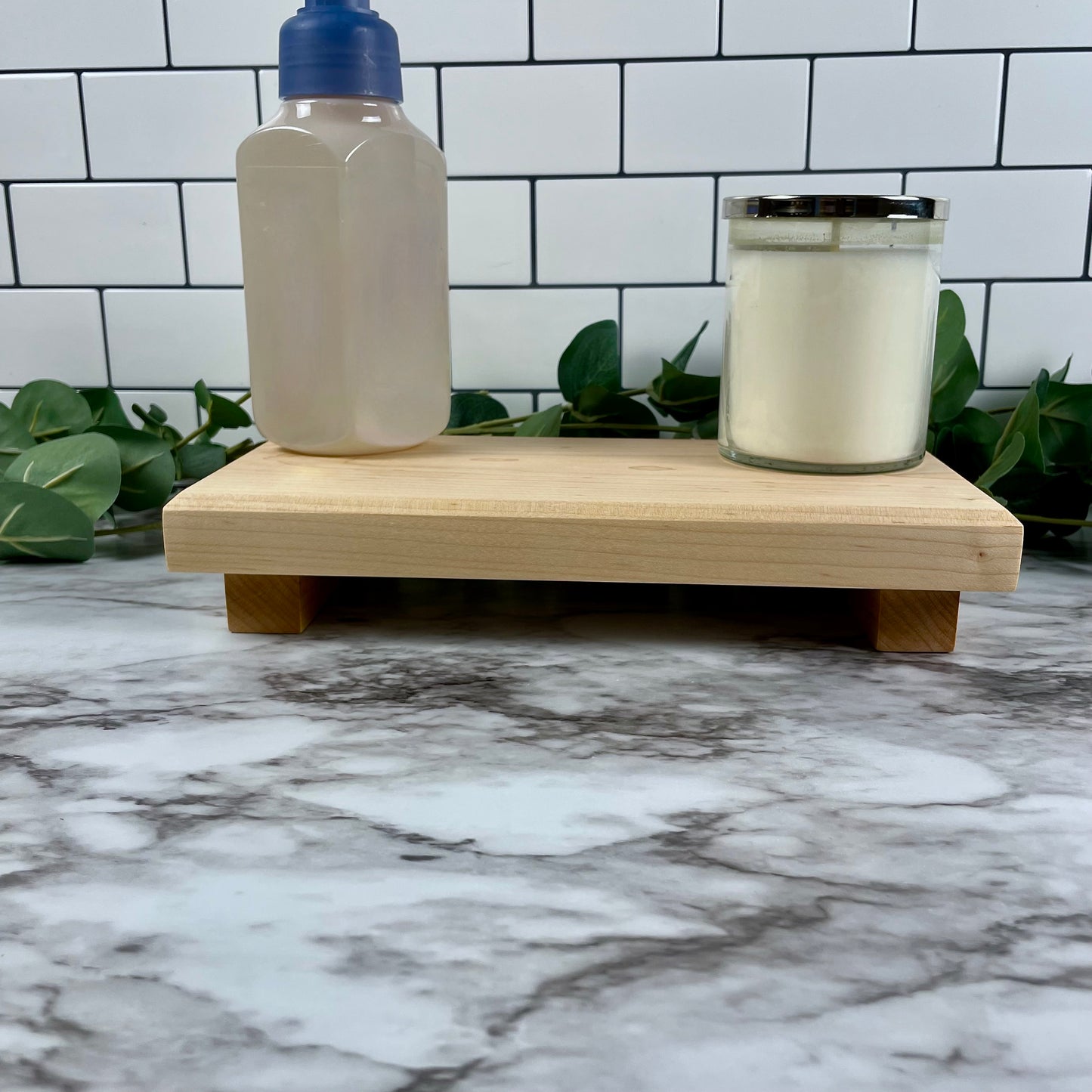 Wood Riser Stand – Walnut, Maple, or Cherry | Sink Organizer, Candle Tray, Plant Stand, Centerpiece Riser, Rustic Home Decor
