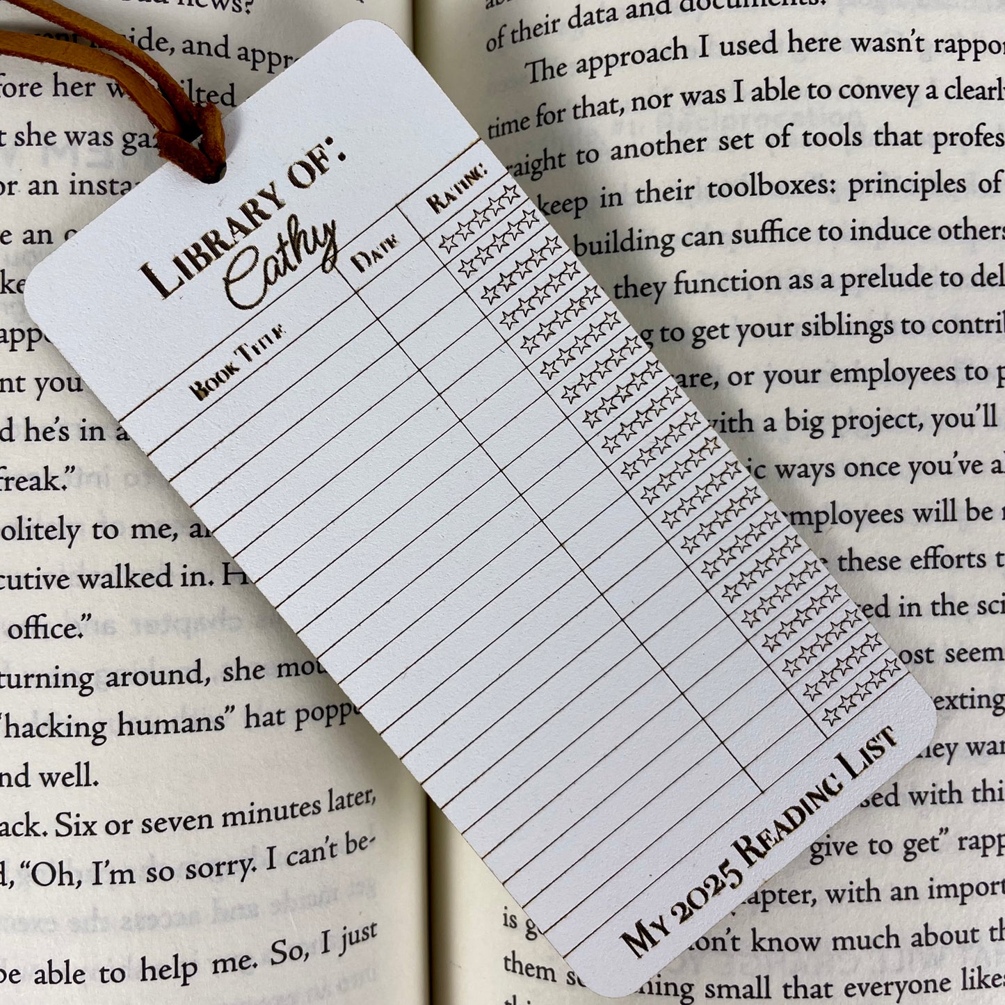 Personalized 2025 Reading Log Bookmark: Book Lover Gift