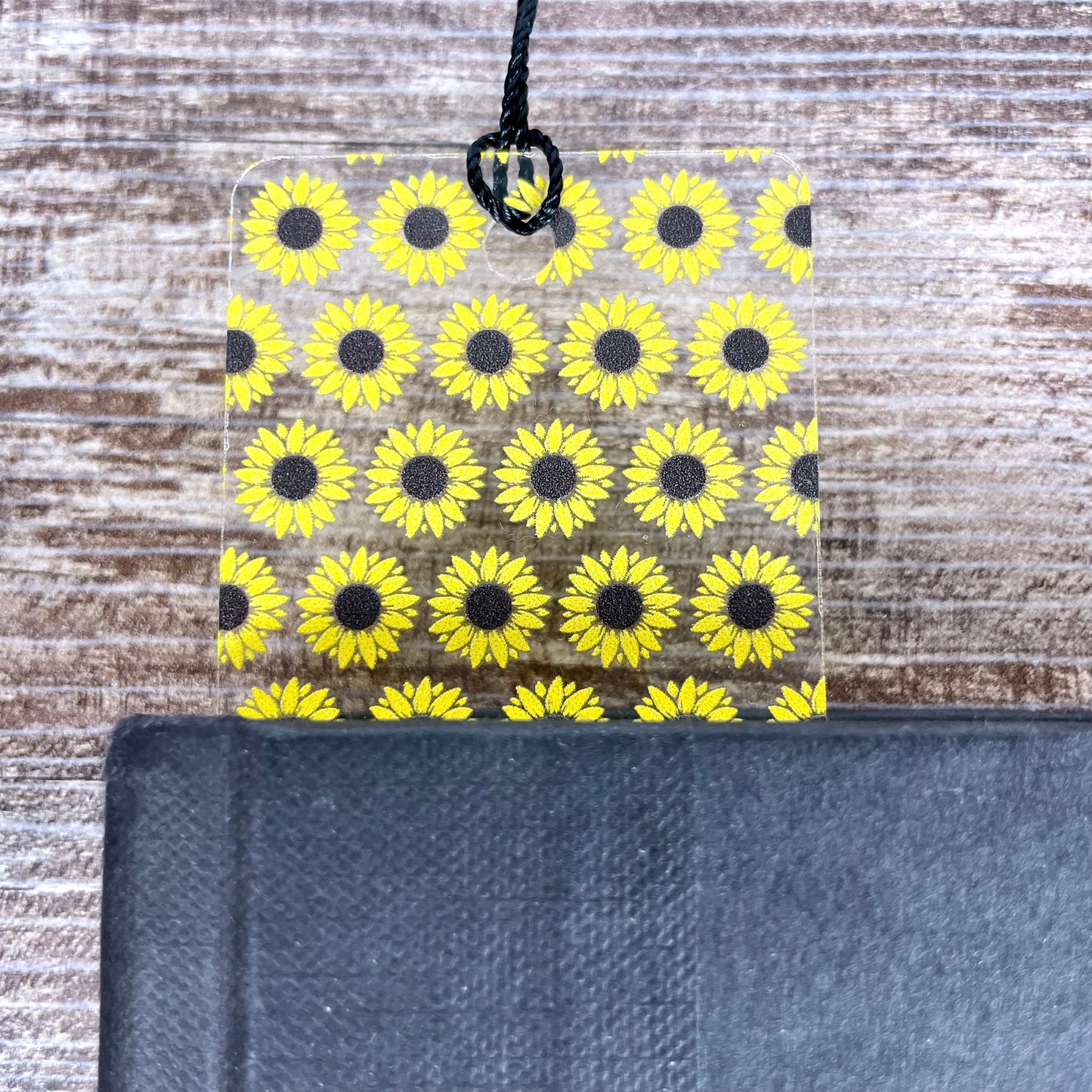 Sunflower Bookmark: Clear with Tassel, Gift for Book Lovers