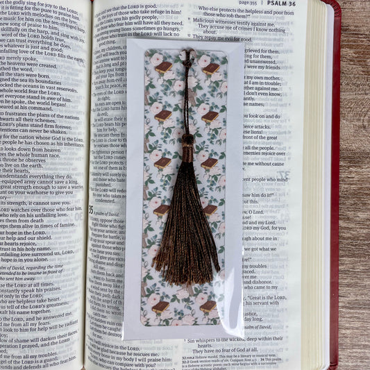 Christian Bookmark – Cross and Floral Design, Faith Gift for Women, Bible Study Bookmark, Religious Gift, Book Lover Accessory