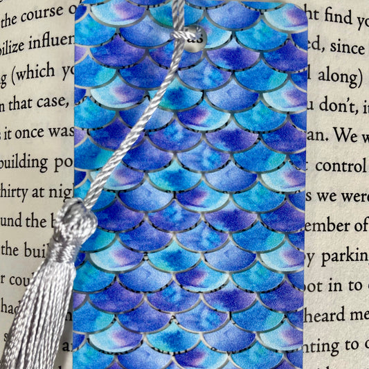 Mermaid Bookmark – Blue Mermaid Tail Gift for Girls, Ocean Aesthetic Bookmark, Fantasy Book Lover Gift, Beachy Reader Accessory