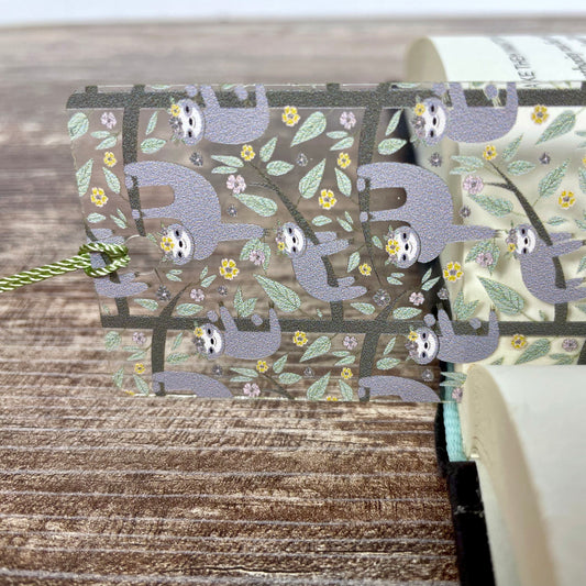 Floral Sloth Bookmark – Cute Animal Bookmark for Readers – Bookish Gift – Pastel Jungle Bookmark – Whimsical Sloth Gift