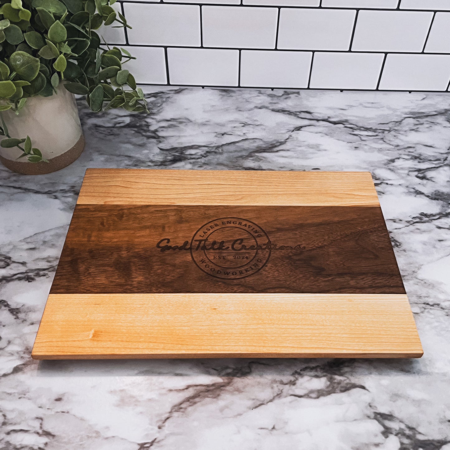 Personalized Engraved Cutting Board - Hard Maple / Walnut Wood / Hard Maple
