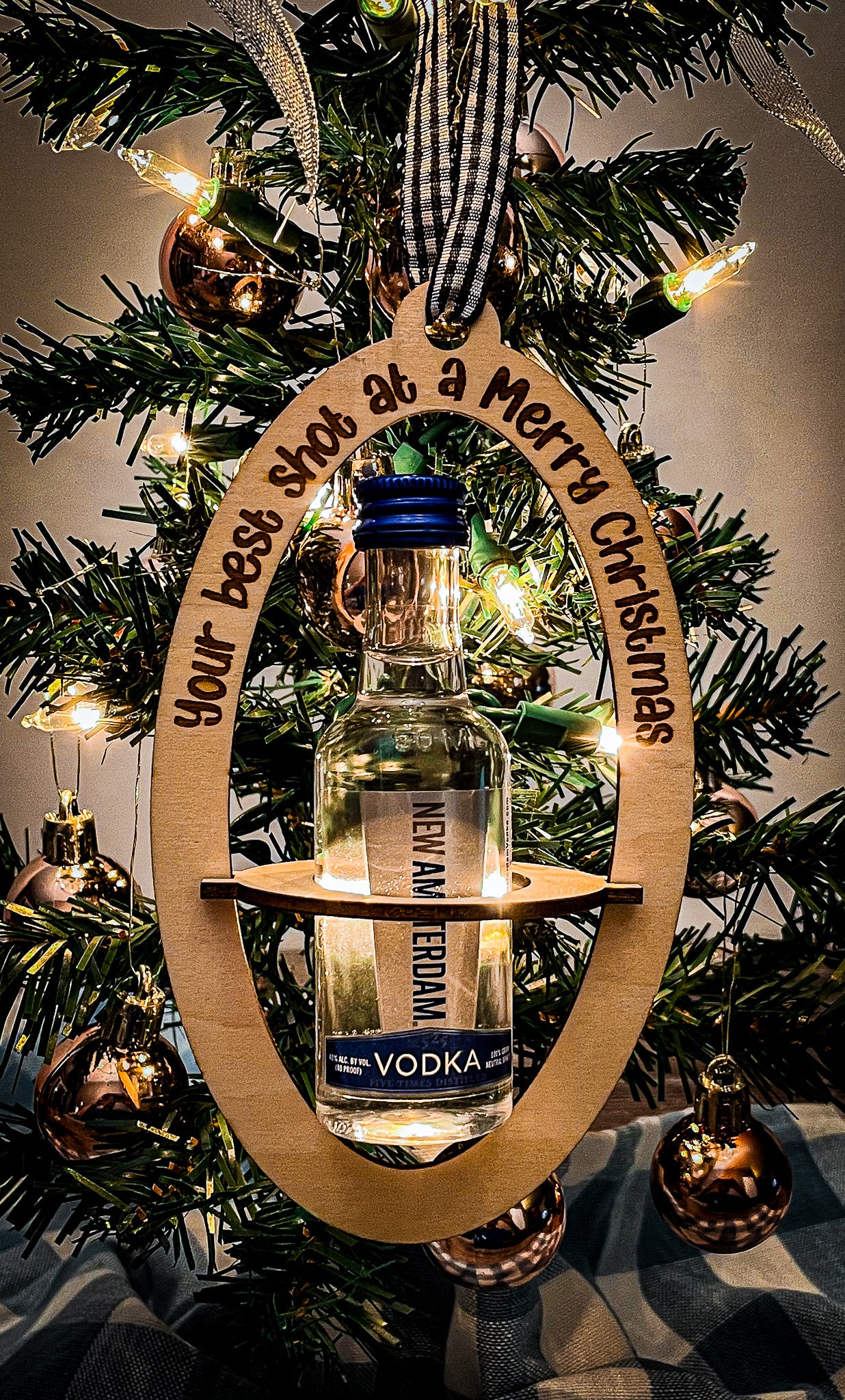 Mini Liquor Bottle Ornament – Unique Holiday Decor for a Festive Touch | Perfect Gifts & Christmas Tree Decorations
