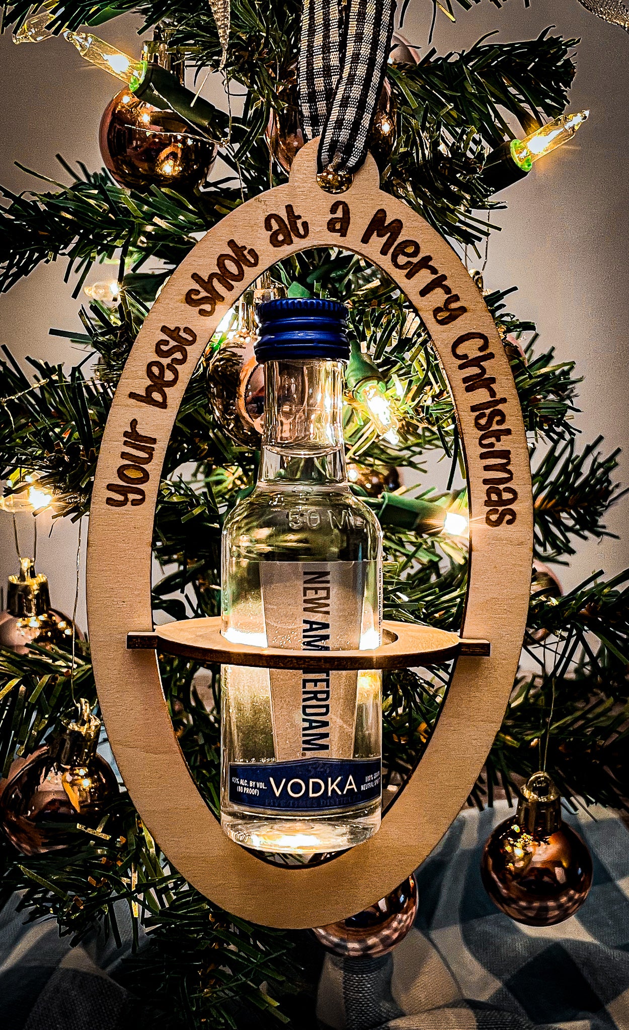 Mini Liquor Bottle Ornament – Unique Holiday Decor for a Festive Touch | Perfect Gifts & Christmas Tree Decorations
