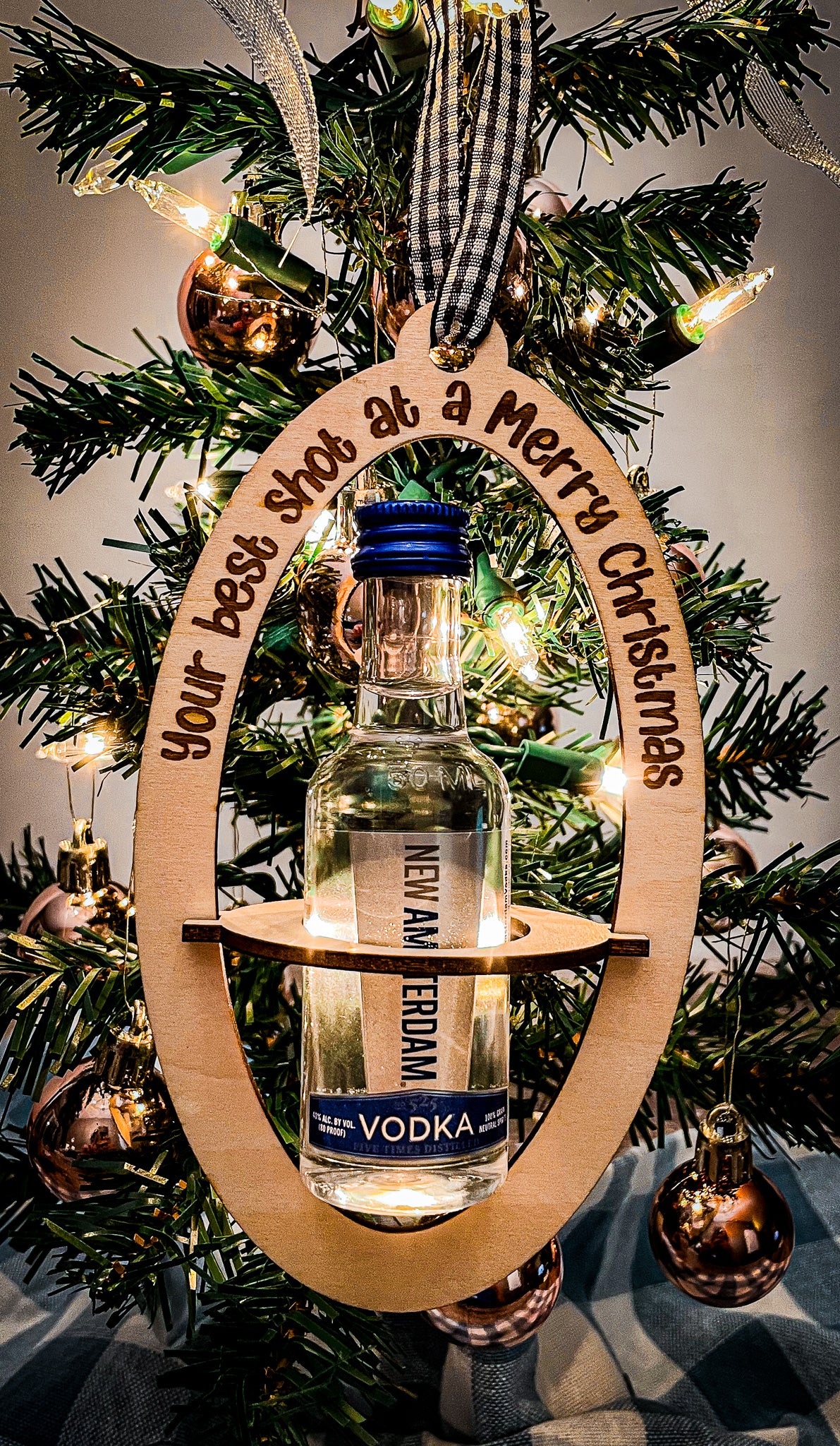 Mini Liquor Bottle Ornament – Unique Holiday Decor for a Festive Touch | Perfect Gifts & Christmas Tree Decorations