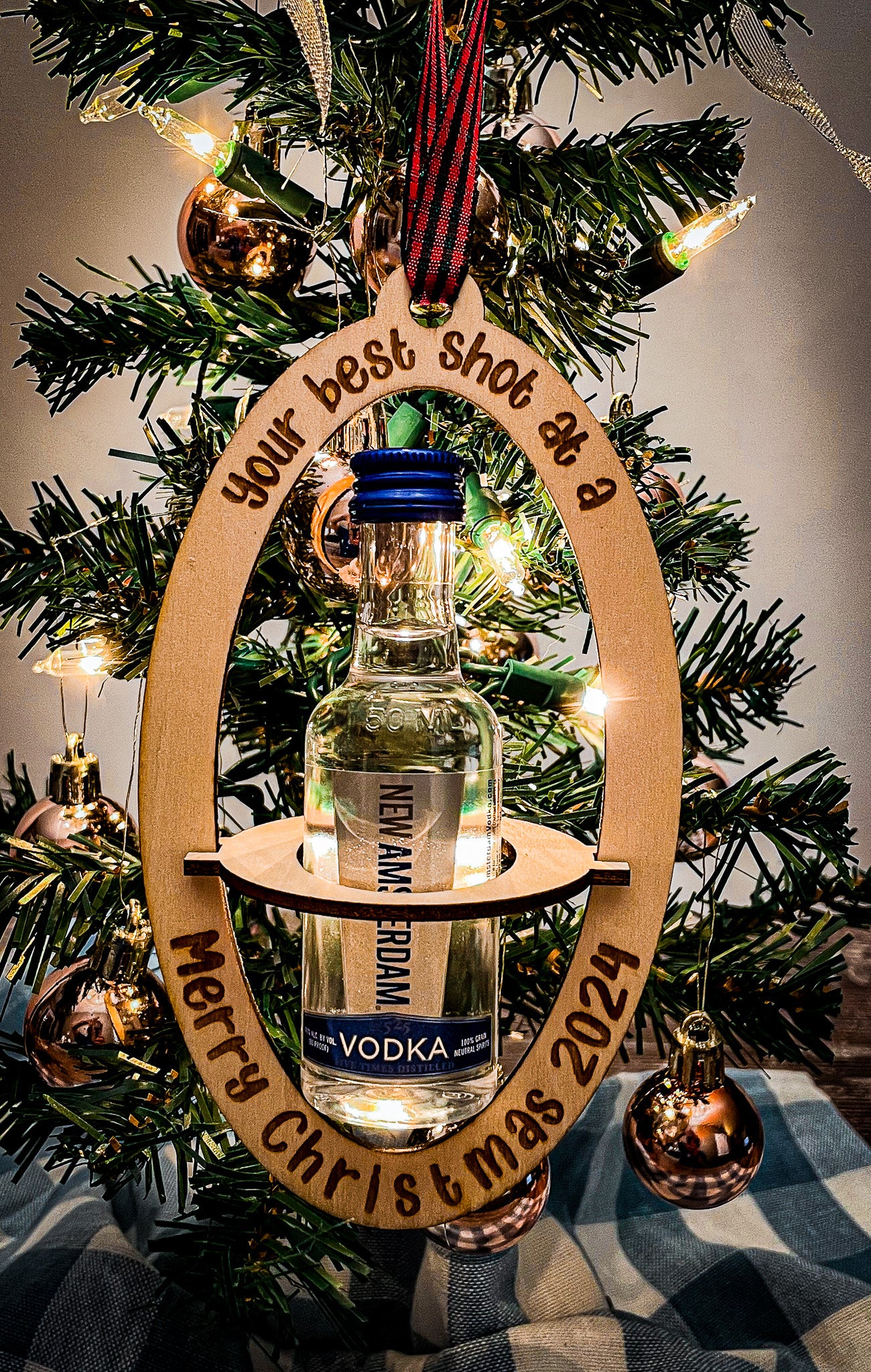 Mini Liquor Bottle Ornament – Unique Holiday Decor for a Festive Touch | Perfect Gifts & Christmas Tree Decorations