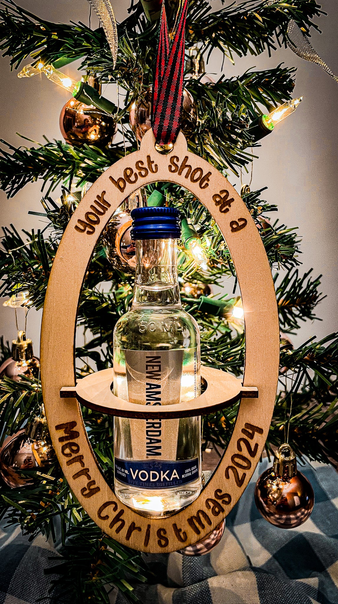 Mini Liquor Bottle Ornament – Unique Holiday Decor for a Festive Touch | Perfect Gifts & Christmas Tree Decorations