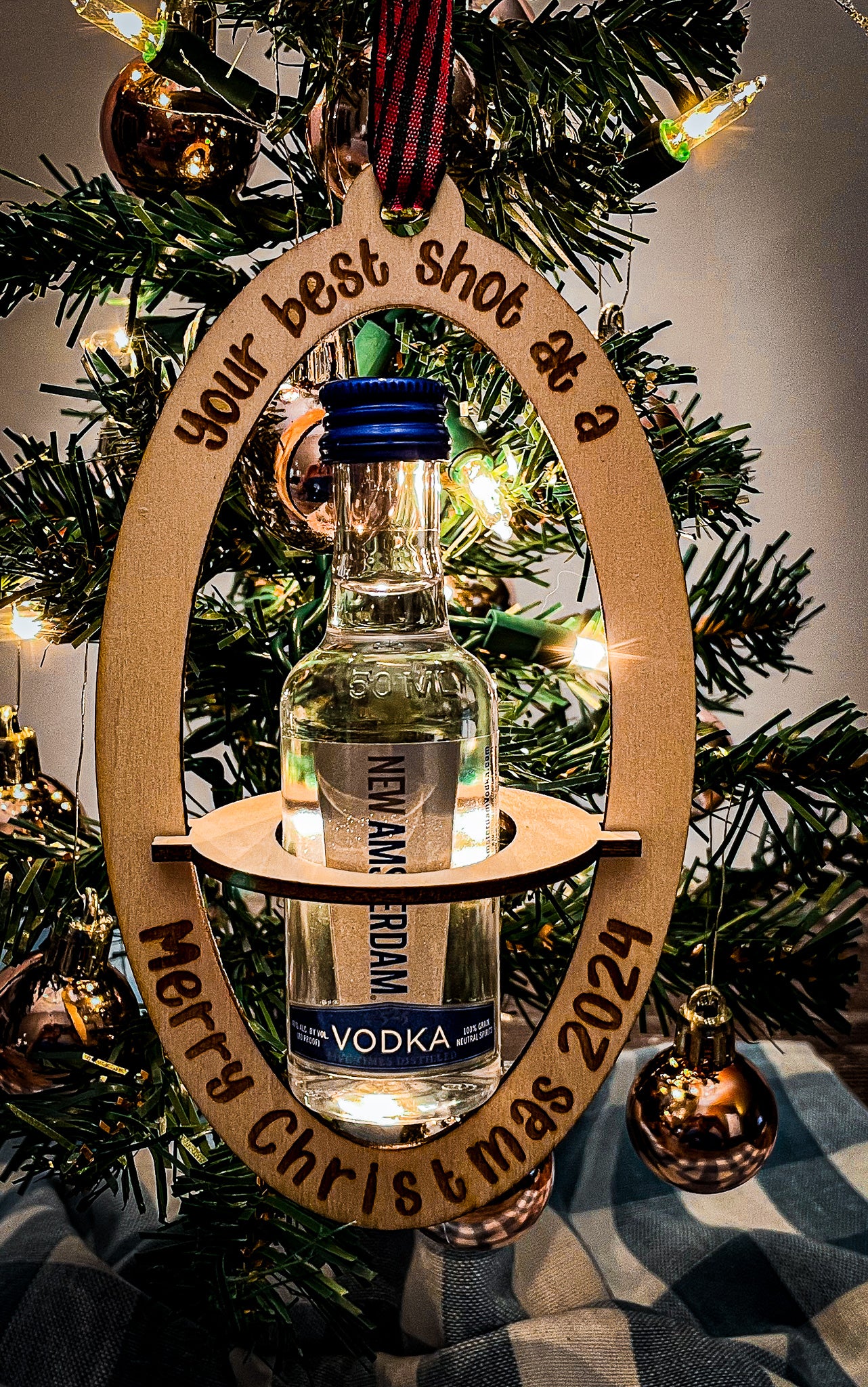 Mini Liquor Bottle Ornament – Unique Holiday Decor for a Festive Touch | Perfect Gifts & Christmas Tree Decorations