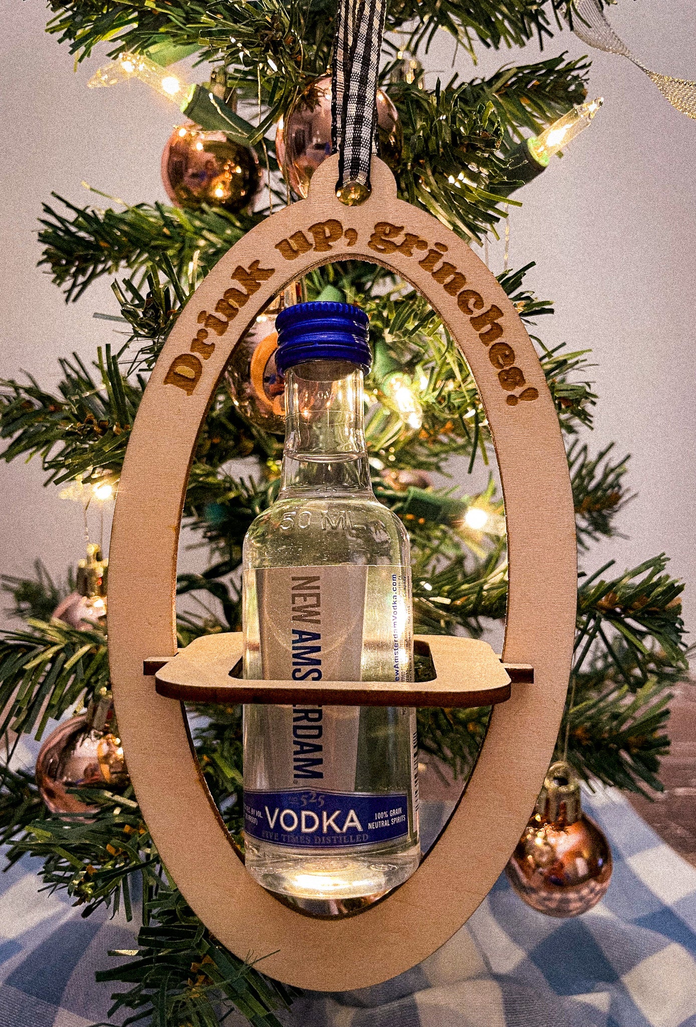 Mini Liquor Bottle Ornament – Unique Holiday Decor for a Festive Touch | Perfect Gifts & Christmas Tree Decorations