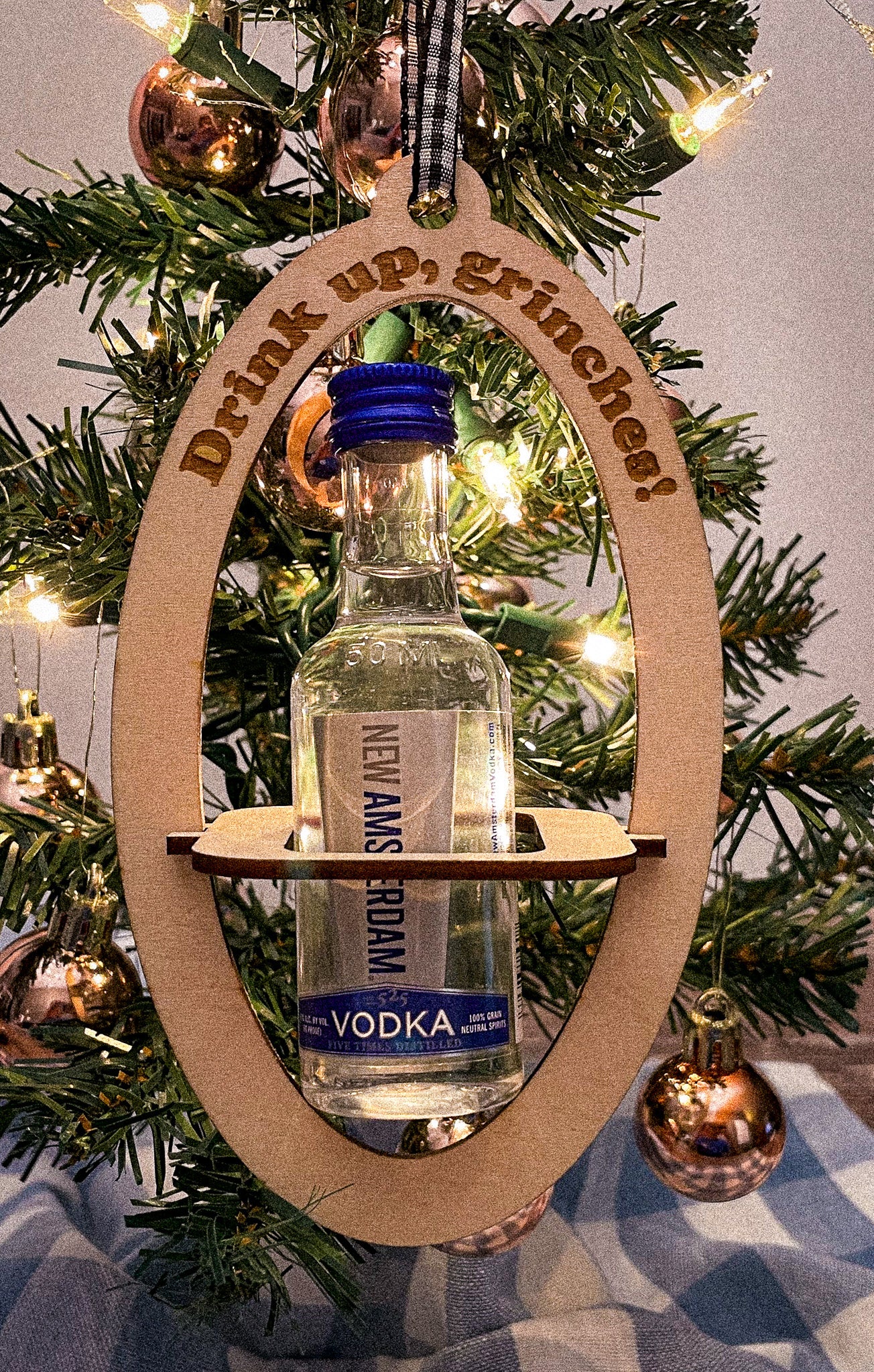Mini Liquor Bottle Ornament – Unique Holiday Decor for a Festive Touch | Perfect Gifts & Christmas Tree Decorations
