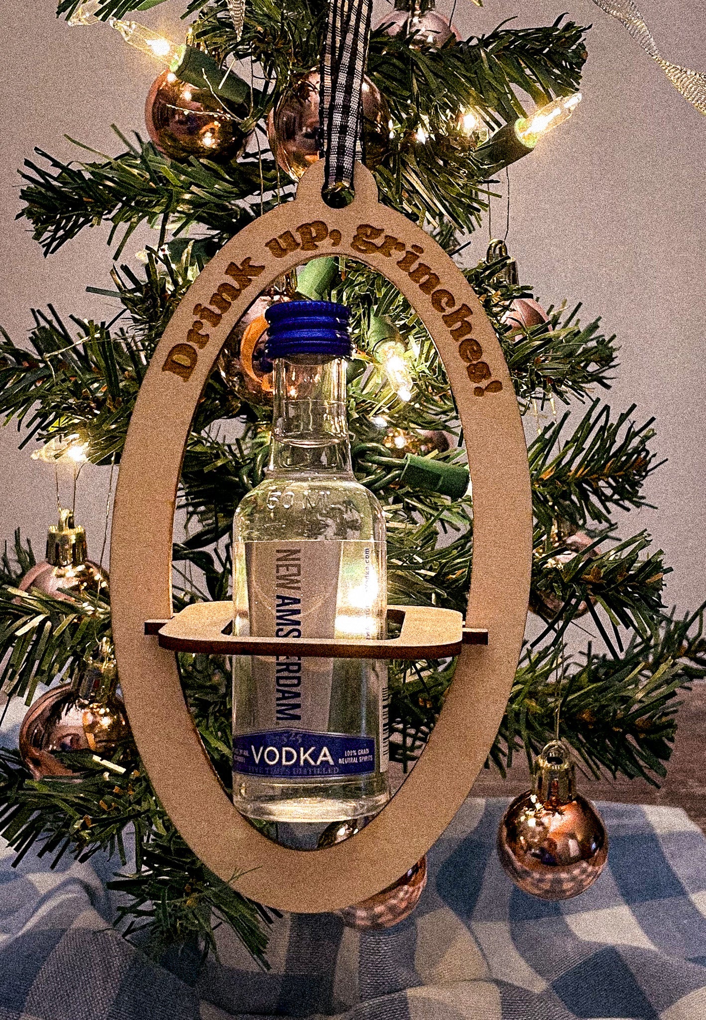 Mini Liquor Bottle Ornament – Unique Holiday Decor for a Festive Touch | Perfect Gifts & Christmas Tree Decorations